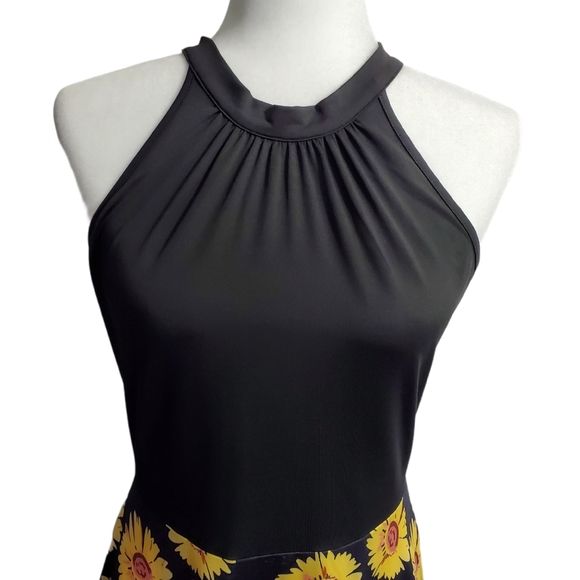 SOLD ~ BIKATU HALTER SUNFLOWER DRESS - Picture 4 of 8